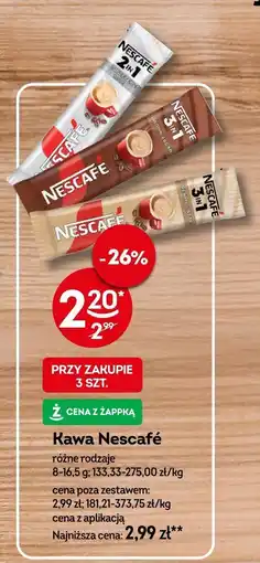 Żabka Kawa rozpuszczalna Nescafe 2w1, 3w1 oferta