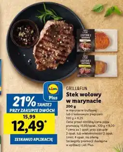 Lidl Stek wołowy w marynacie oferta