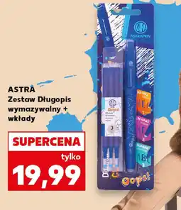 Kaufland Zestaw Długopis wymazywalny + wkłady ASTRA oferta
