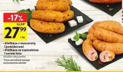 Intermarche Kiełbasa ze szpinakiem i serem feta Skarby Wędzarni oferta