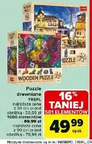 Carrefour Puzzle drewniane 500 el. + 1 Trefl oferta