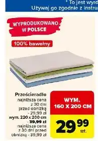 Carrefour Prześcieradło bawełniane 200 x 220 cm oferta