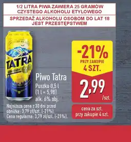 ALDI Piwo Tatra oferta