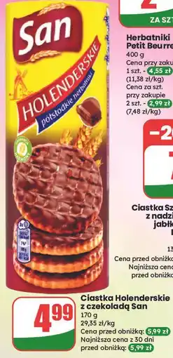 Dino Ciastka holenderskie w czekoladzie San Łakotki oferta