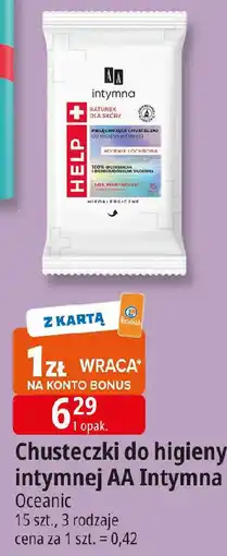 E.Leclerc Chusteczki do higieny intymnej AA Intymna Oceanic oferta