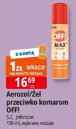 E.Leclerc Aerozol/Żel przeciwko komarom OFF! S.C. Johnson oferta