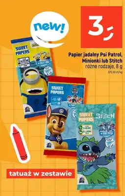 Dealz Papier jadalny Psi Patrol, Minionki lub Stitch Sweet Papers oferta