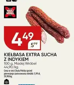 Chata Polska Kiełbasa extra sucha z indykiem Madej Wróbel oferta