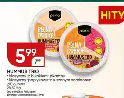 Chata Polska Hummus trio klasyczny z burakiem pikantny, klasyczny paprykowy z suszonym pomidorem Perla oferta