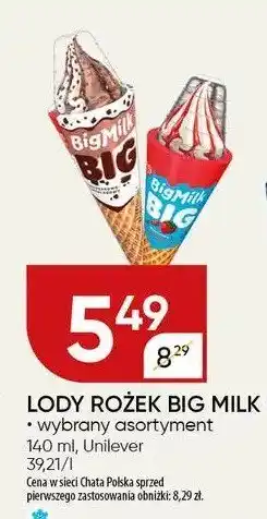 Chata Polska Lody Rożek Big Milk Unilever oferta