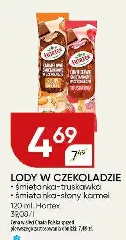 Chata Polska Lody w czekoladzie truskawka-śmietanka Hortex oferta