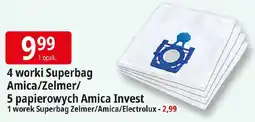 E.Leclerc 4 worki Superbag Amica/Zelmer/ 5 papierowych Amica Invest oferta