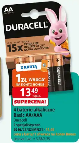 E.Leclerc 4 baterie alkaliczne Basic AA/AAA Duracell oferta