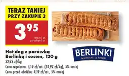 Biedronka Hot dog z parówką Berlinki i sosem oferta