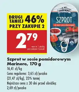 Biedronka Szprot w sosie pomidorowym Marinero oferta