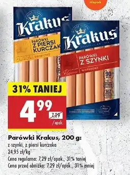 Biedronka Parówki Krakus z piersi kurczaka oferta
