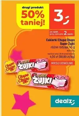 Dealz Cukierki do żucia super żujki truskawkowe Chupa Chups oferta