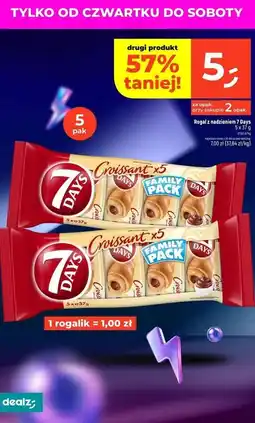 Dealz Croissanty z nadzieniem o smaku kakaowym 7 Days oferta
