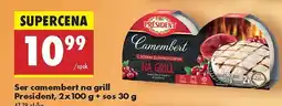 Biedronka Ser camembert na grill 2 szt. President oferta
