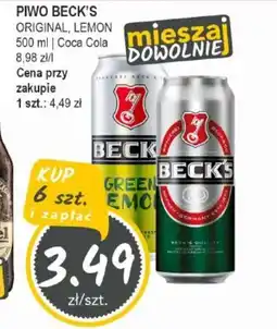 Słoneczko Piwo beck's coca cola oferta