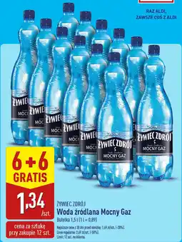 ALDI ŻYWIEC ZDRÓJ Woda źródlana Mocny Gaz oferta