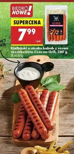 Biedronka Kiełbaski o smaku kebaba z sosem czosnkowym Czas Na Grill oferta