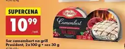 Biedronka Ser camembert z sosem żurawinowym President oferta