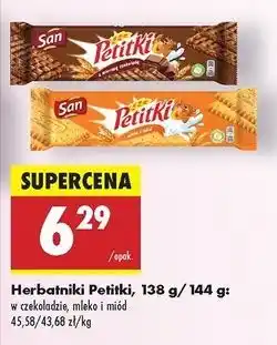 Biedronka Ciastka mleko z miodem San Petitki oferta