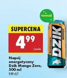 Biedronka Napój energetyczny zero kalorii mango Wk Dzik oferta