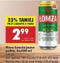 Biedronka Piwo Łomża Jasne (Dawniej Export) oferta