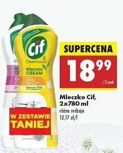 Biedronka Mleczko do czyszczenia z mikrokryształkami pink flowers + lemon Cif Cream oferta