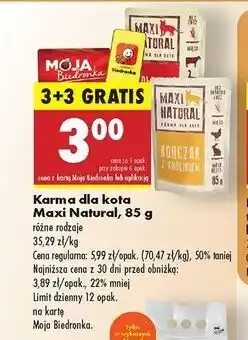 Biedronka Karma dla kota wołowina z gęsią Maxi Natural oferta