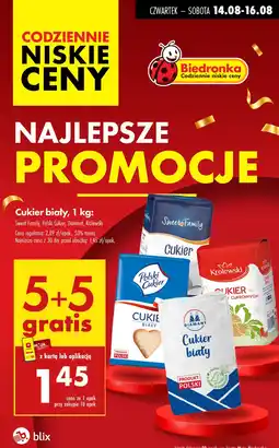 Biedronka Cukier biały Diamant 1kg oferta