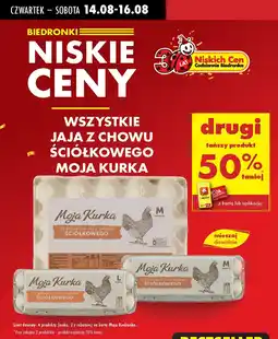 Biedronka Wszystkie jajka z chowu ściółkowego Moja Kurka DRUGIE -50% oferta