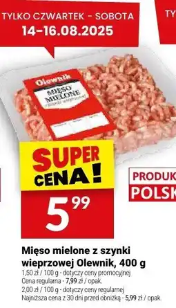 Twój Market Mięso mielone z szynki wieprzowej Olewnik, 400 g oferta
