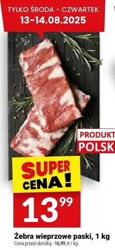 Twój Market Żebra wieprzowe paski, 1 kg Twój Market oferta
