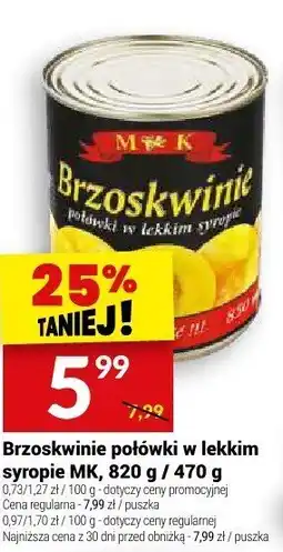 Twój Market Brzoskwinie połówki w lekkim syropie MK oferta