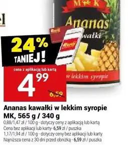 Twój Market Ananas kawałki w lekkim syropie MK oferta