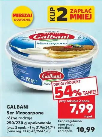 Kaufland Ser Mascarpone, różne rodzaje Galbani oferta