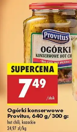 Biedronka Ogórki konserwowe hot chili Provitus oferta