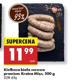 Biedronka Kiełbasa biała surowa premium Kraina Mięs oferta