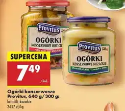 Biedronka Ogórki konserwowe Provitus, 640 g/300 g oferta