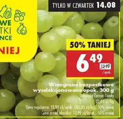 Biedronka Winogrono bezpestkowe wyselekcjonowane opak. 300 g oferta