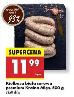 Biedronka Kielbasa biała surowa premium Kraina Mięs 500 g oferta