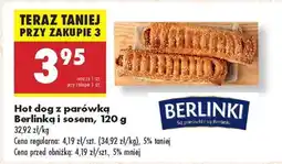 Biedronka Hot dog z parówką Berlinką i sosem , 120 g oferta