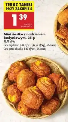 Biedronka Mini ciastko z nadzieniem budyniowym, 35 g oferta