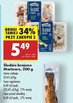 Biedronka Śledzie krojone Marinero 200 g oferta