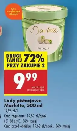 Biedronka Lody pistacjowe Marletto, 500 ml oferta