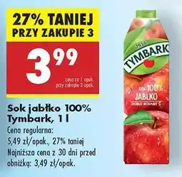 Biedronka Sok jabłko 100% Tymbark, 1 l oferta
