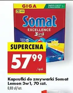Biedronka Kapsułki do zmywarki Somat Lemon 3w1, 70 szt oferta